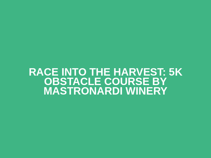 Race into the Harvest: 5K Obstacle Course by Mastronardi Winery