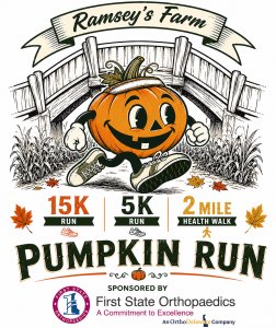 Ramsey's Farm Pumpkin Run - 15k/5k trail run, 2-mile health walk Logo