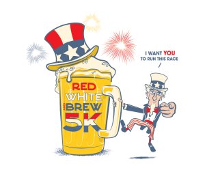 Red White & Brew 5k Run/Walk Logo