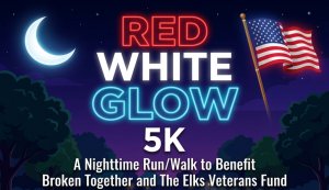 Red White Glow 5K Logo