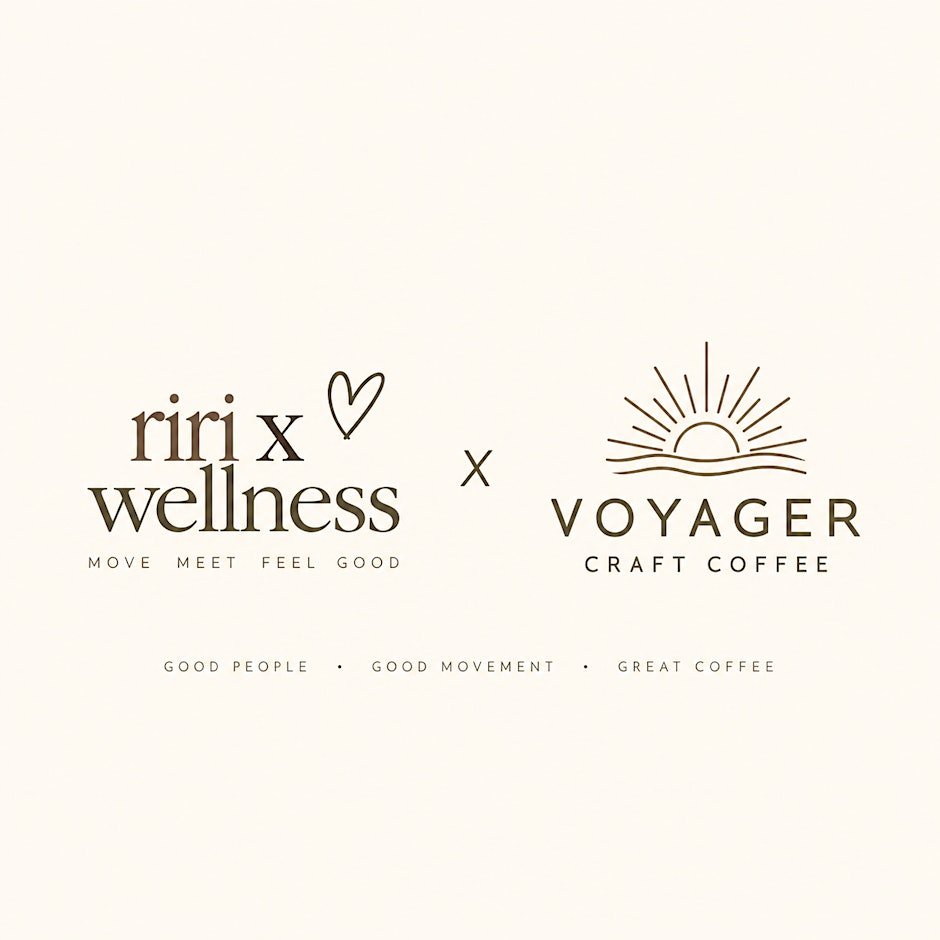 riri x wellness x Voyager Craft Coffee RUN/WALK club Logo