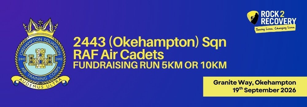 Rock2Recovery & 2443 (Okehampton) Squadron RAF Air Cadets 5km & 10km Fundraising Run 08:00