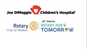 Rotary Club of Weston's 29th Annual Joe DiMaggio Children's Hospital "Run for Tomorrow" 2026 Logo