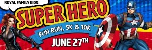 Royal Family Superhero Fun Run, 5K, 10K Logo
