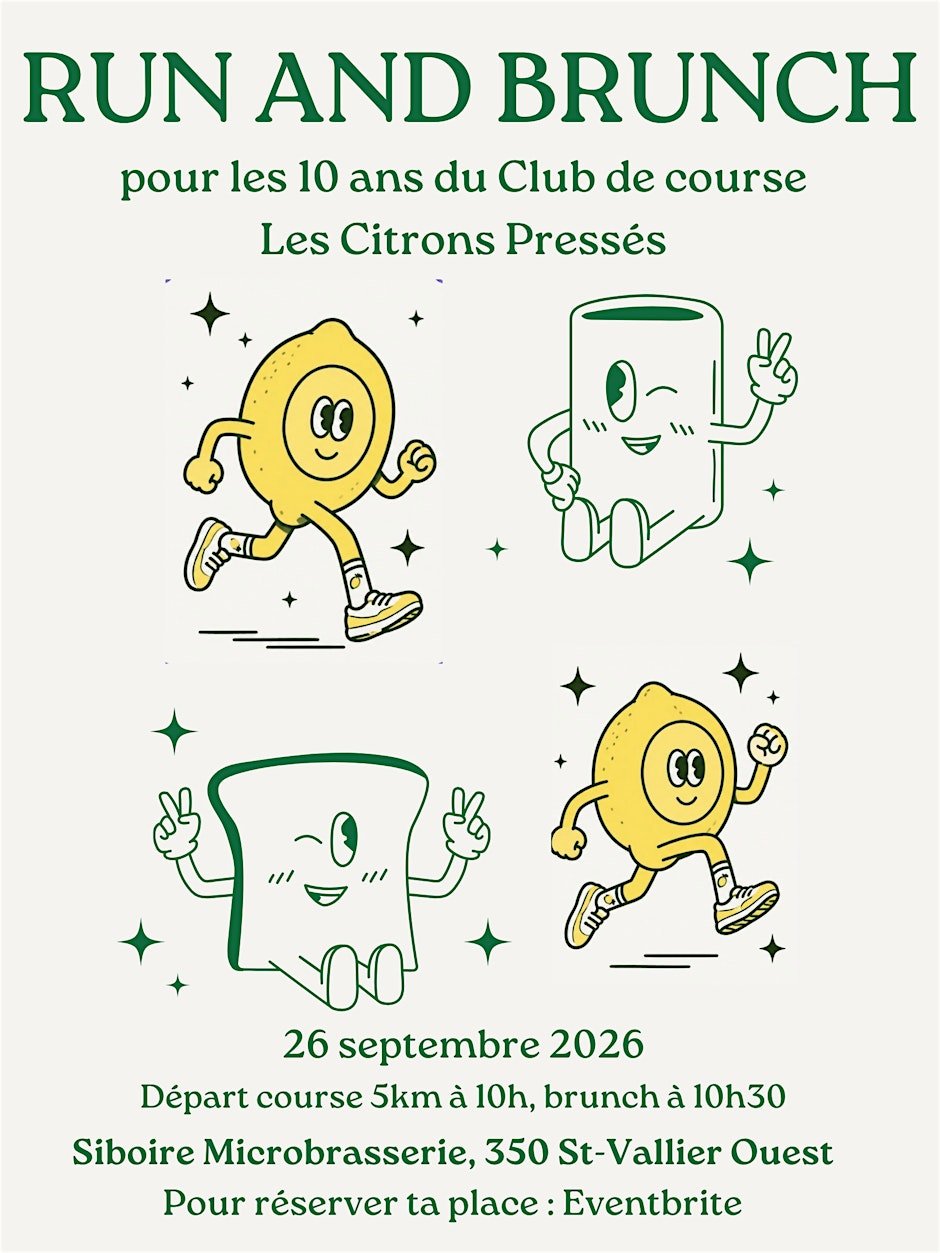 Run and Brunch pour les 10 ans du club de course Les Citrons Pressés