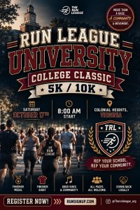 Run League University: College Classic 5K & 10K Logo
