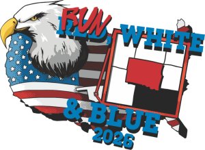Run White and Blue 5k Logo