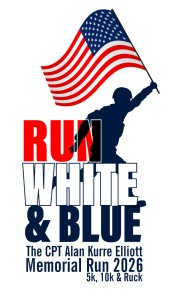 Run White & Blue 5K & 10K Logo