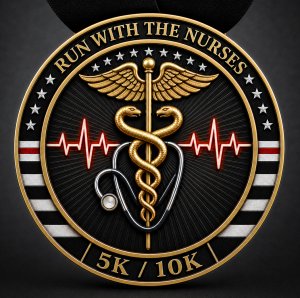 Run With The Nurses "Live Virtual" 5k/10k Logo