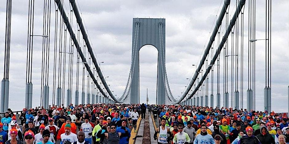 Runner's Edge 2026 NYC Marathon Bus Logo