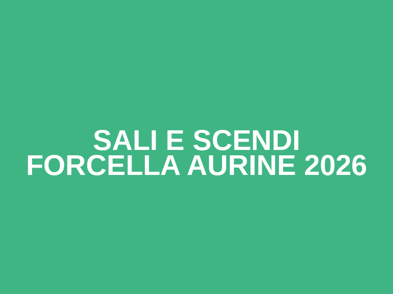 Sali e Scendi Forcella Aurine 2026