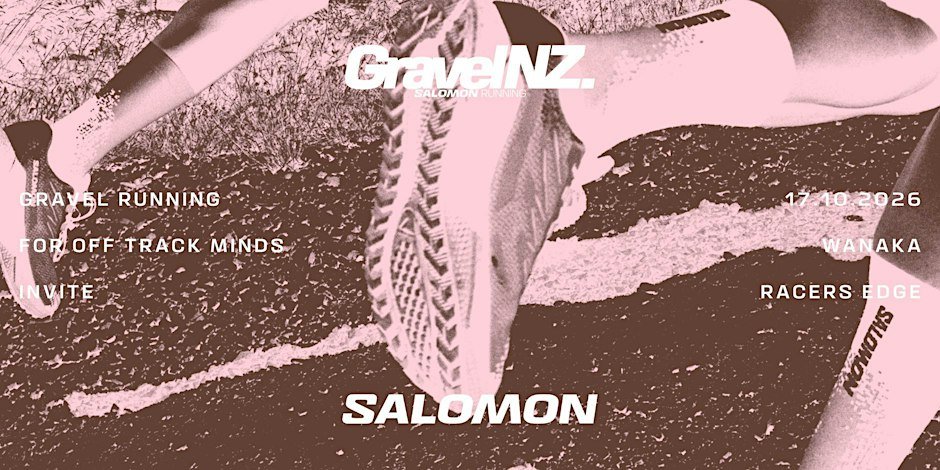 Salomon GRVL run Wanaka with Racers Edge Logo