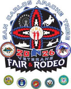 San Carlos Apache Tribe Veterans Fair and Rodeo 8K & 1 Mile Logo