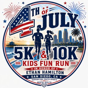 3rd Annual San Diego 4th of July 5K & 10K Logo