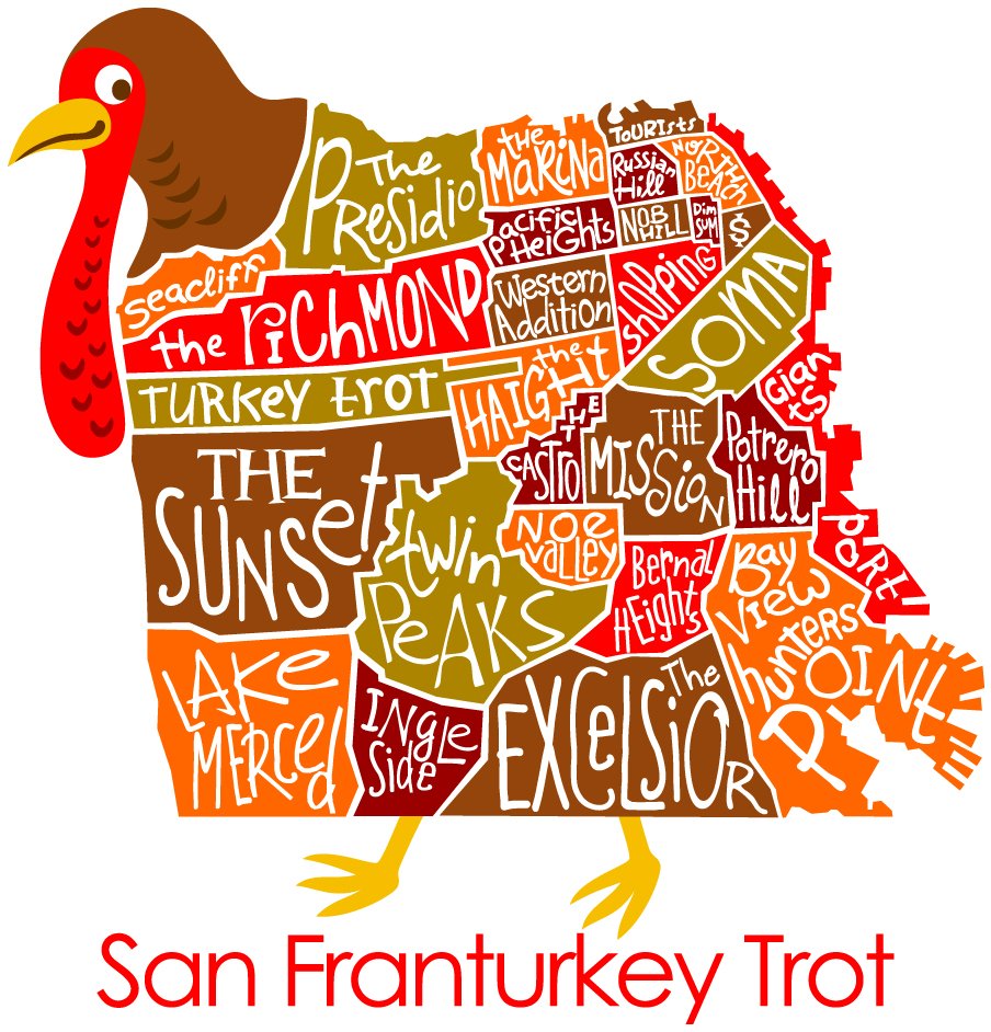 San Francisco Turkey Trot (24th annual Thanksgiving Run & Walk) Logo