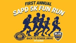 SAPD 5K Fun Run Back-to-School Supply Drive & Health Fair Logo