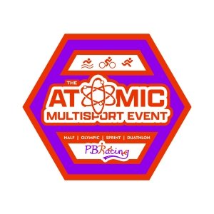 The Atomic Multisport Event by Personal Best Racing Logo