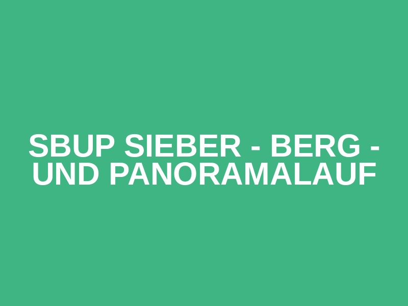 SBUP Sieber - Berg - und Panoramalauf