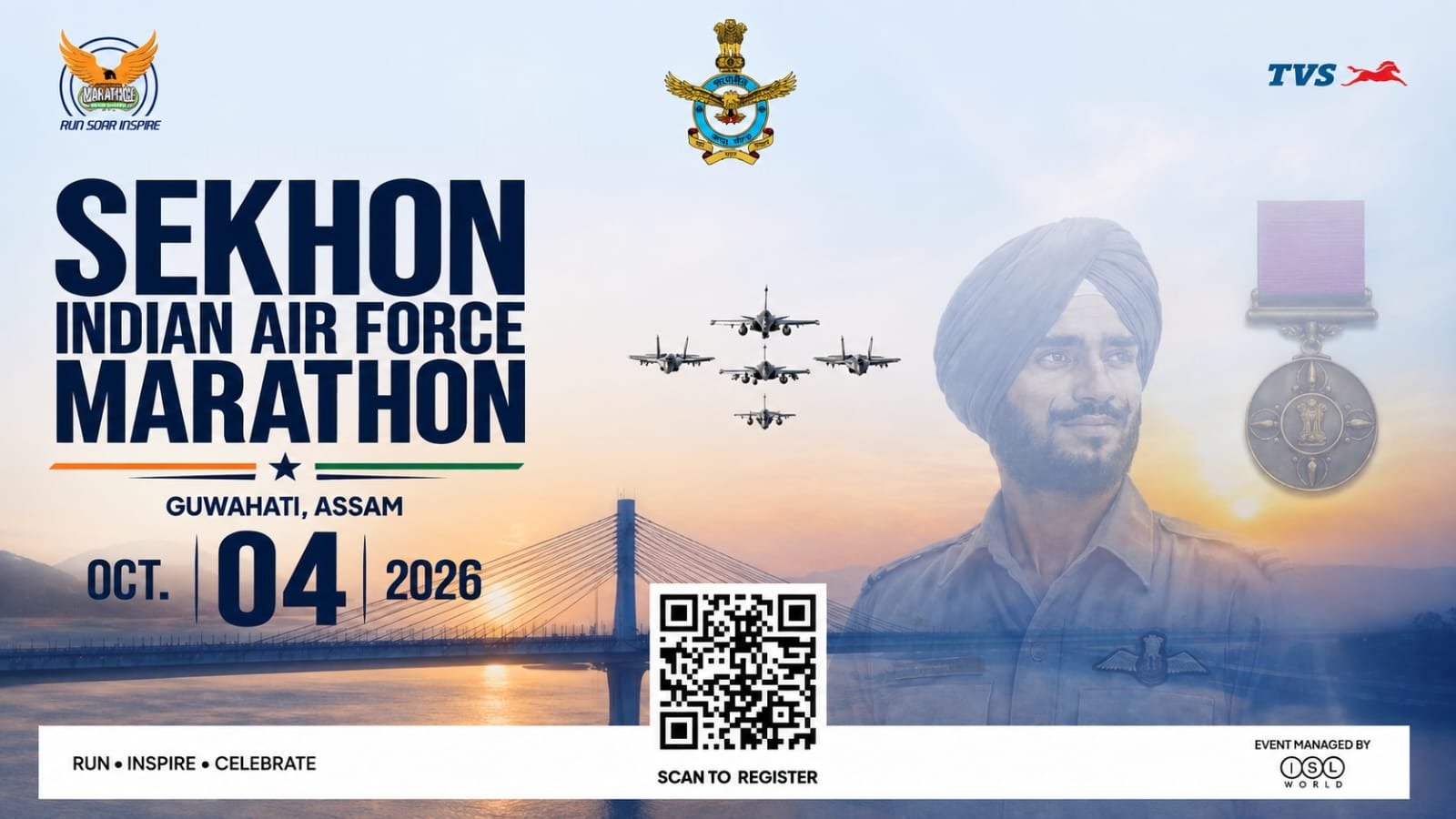 Sekhon Indian Air Force Marathon 2026 Guwahati Logo