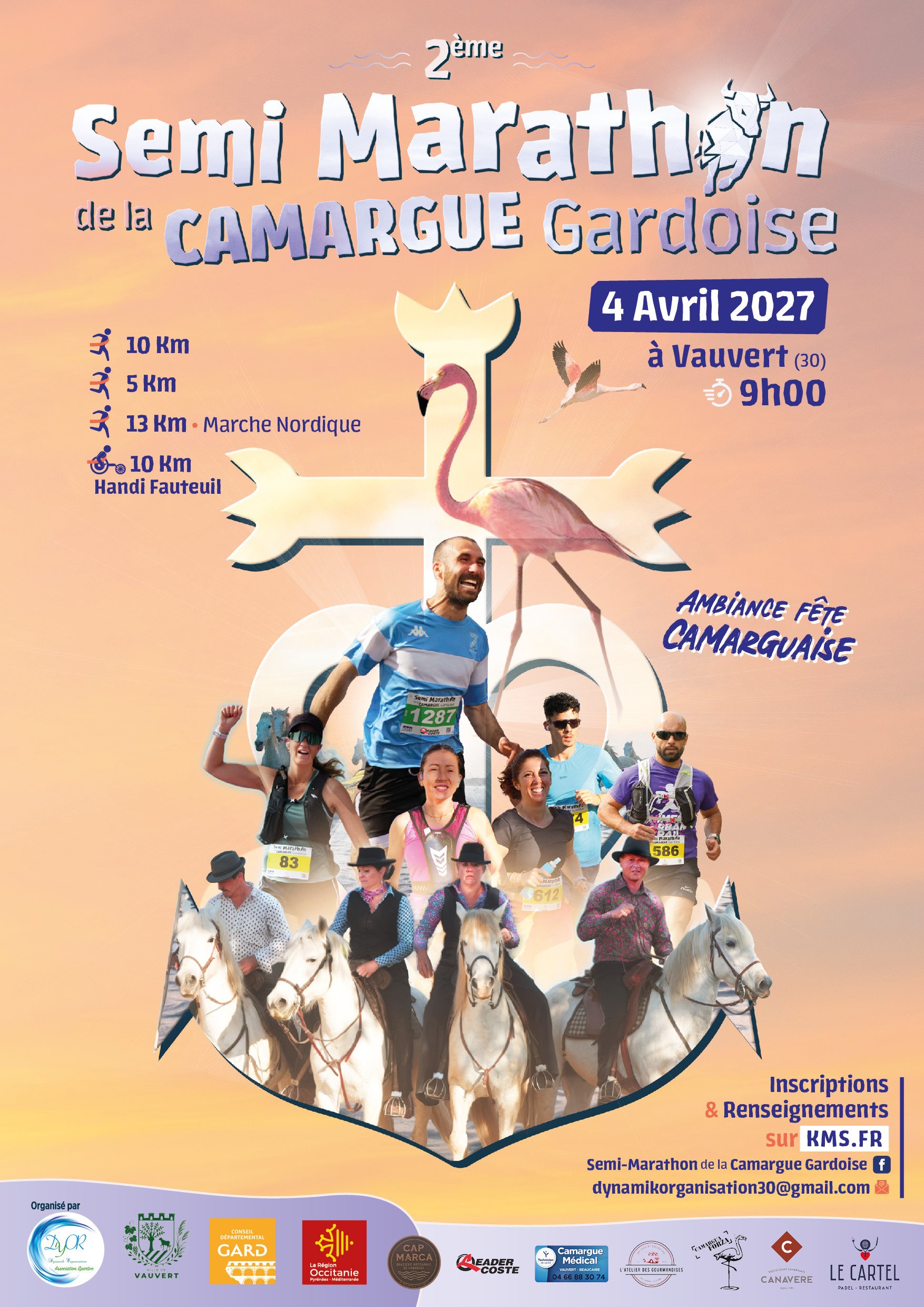 Semi-Marathon - 10Km - 5Km - Marche nordique de La Camargue Gardoise Logo
