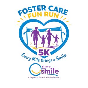 Share My Smile Foster Care Fun Run Logo