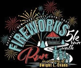 Sherrill Fireworks Run: In Memory of Dwight L. Evans Logo