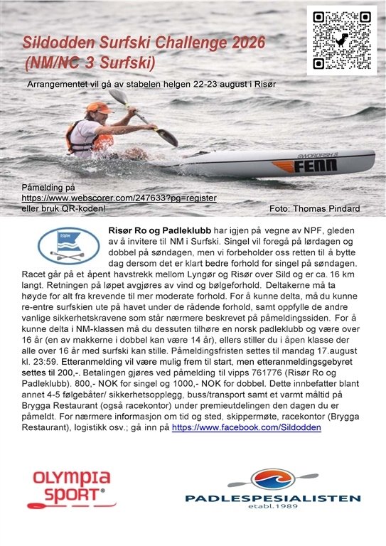 Sildodden Surfski Challenge 2026 NM Dobbel Logo