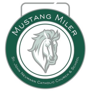 SJN Mustang Miler 5K & 1 Mile Fun Run - St. John Neumann Catholic Church & School Logo