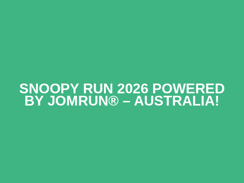 SNOOPY Run 2026 Powered By JomRun® – Australia! Logo