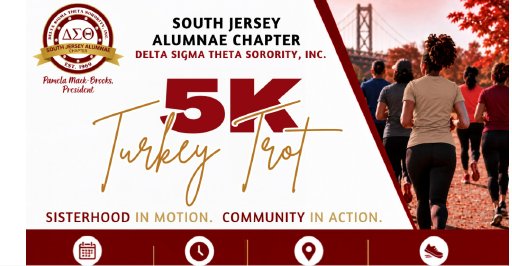 South Jersey Alumnae Chapter 5K Turkey Trot and 1 Mile Fun Run Logo