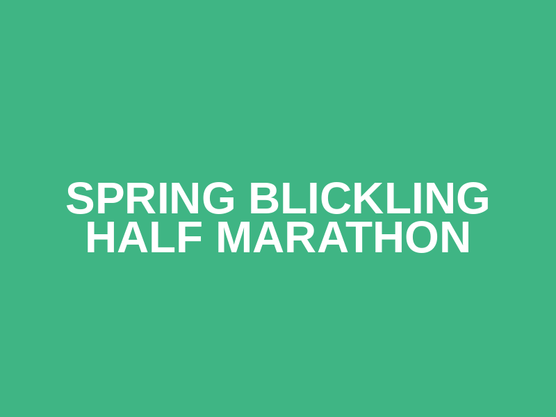Spring Blickling Half Marathon Logo