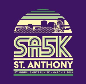 St. Anthony High School's 16th Annual SAINTS RUN 5K Logo