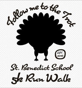 St. Benedict School Eleventh Annual Turkey Trot 5K Run Logo