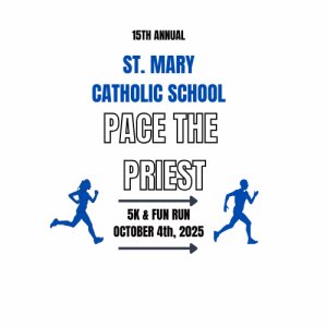 St. Mary School Williamston Pace the Priest Logo