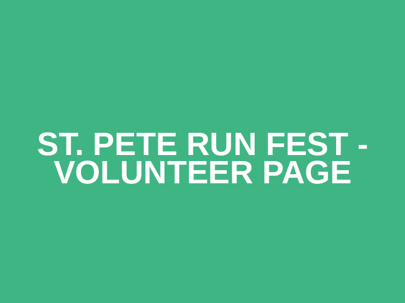 St. Pete Run Fest - Volunteer Page Logo