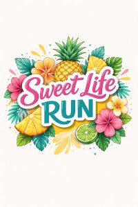 Sweet Life - Pineapple Run 5K. 10K. Half Marathon by Califlow Runs Logo