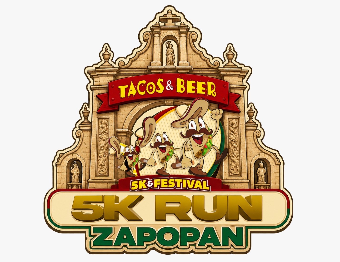 Tacos N Beer 5k—Zapopan Logo