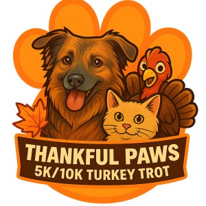 Thankful Paws Turkey Trot Logo