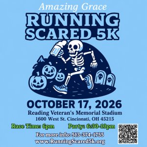 The Amazing Grace Running Scared 5K Run and Walk Logo