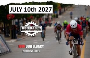 The Cedar Blitz: Gravel War on Wheels Logo