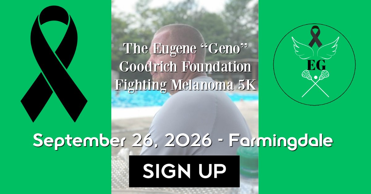 The Eugene “Geno” Goodrich Foundation Fighting Melanoma 5K Run/Walk 2026 Logo