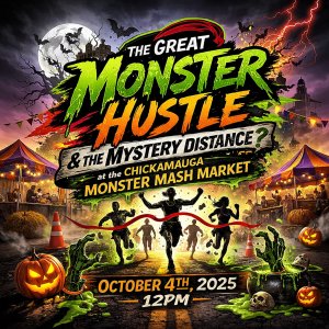 The Great Monster Hustle and The Mystery Distance Logo