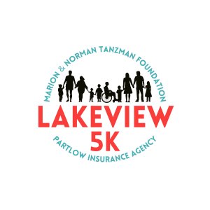 The Marion & Norman Tanzman Foundation and Partlow Insurance Lakeview 5K Logo