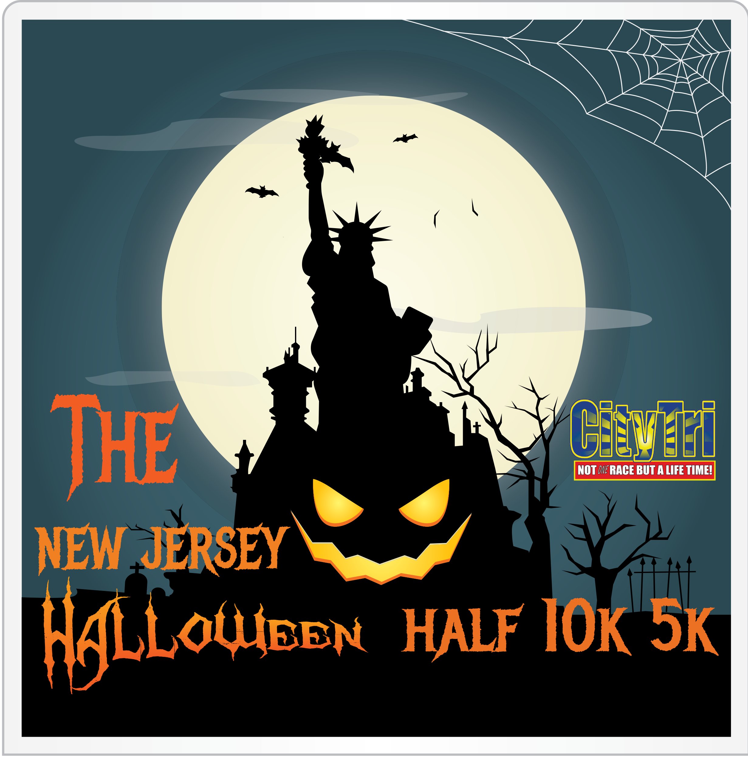 The NJ Halloween Half Marathon, 10K, and 5K Logo