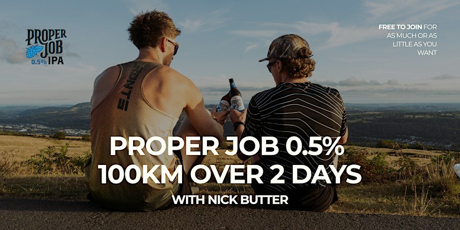 The Proper Job 0.5% 100km with Nick Butter Logo