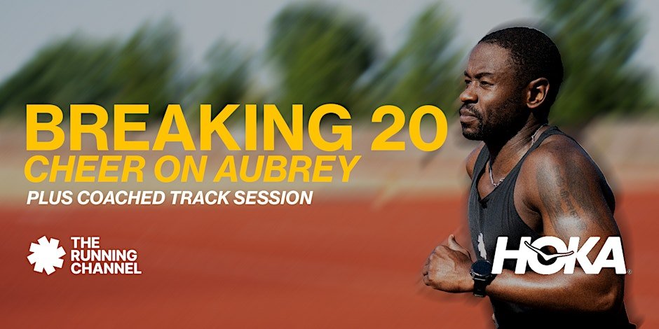 The Running Channel x HOKA Track Session & Aubrey's Sub-20 Attempt Logo