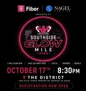 The Southside Glow Mile Presented By The Nagel Law Firm & T-Fiber Logo