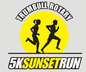 The Trumbull Rotary Sunset 5k Run & Walk Logo