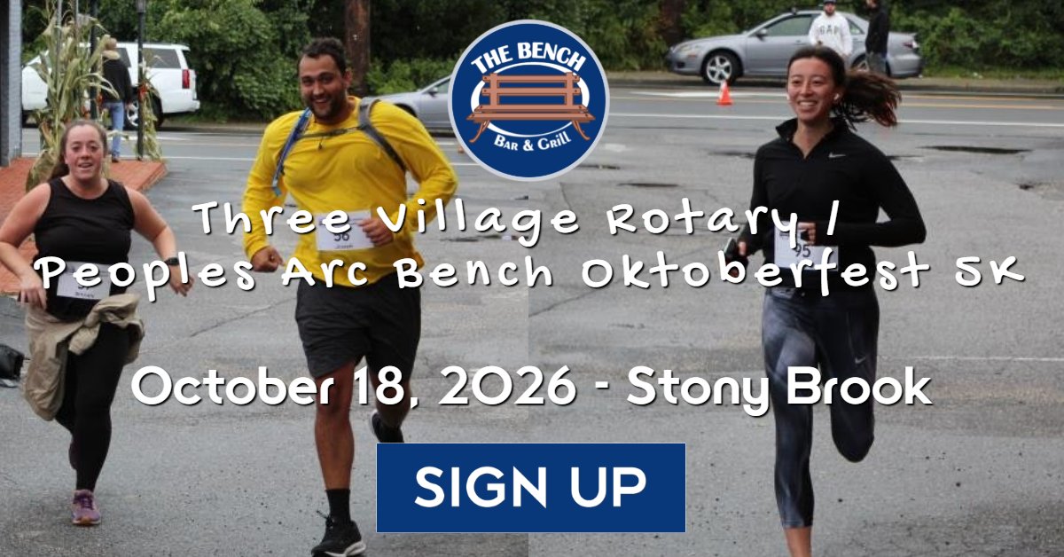 Three Village Rotary Bench Oktoberfest 5K Run/Walk 2026 Logo