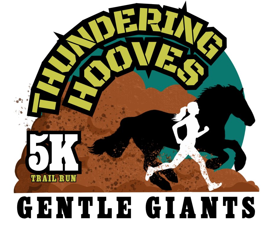 Thundering Hooves 5k/1mile Trail Run/Walk Hosted by Gentle Giants Logo